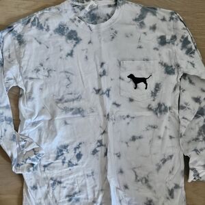 PINK Victoria's Secret Gray Tie-Dye Long Sleeve Tee